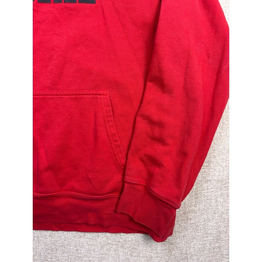 The North Face Mens Half Dome Pullover Hoodie Red Black Logo Size Large 3201